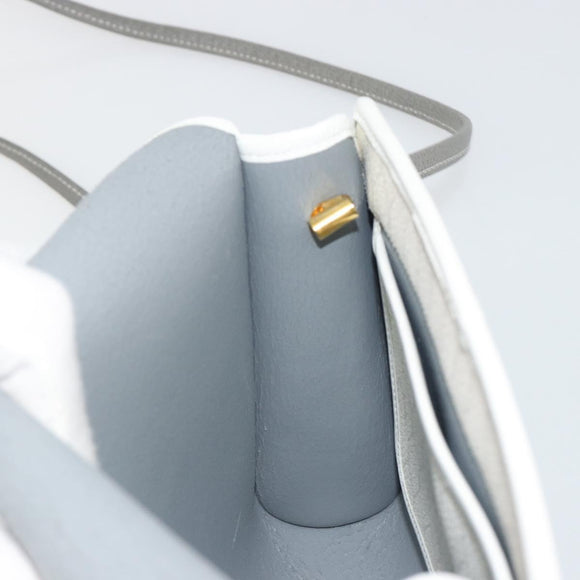 Christian Dior Honeycomb Canvas Shoulder Bag PVC White Gold Auth 195565