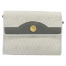 Christian Dior Honeycomb Canvas Shoulder Bag PVC White Gold Auth 195565-2