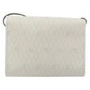 Christian Dior Honeycomb Canvas Shoulder Bag PVC White Gold Auth 195565-3