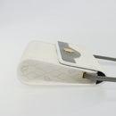 Christian Dior Honeycomb Canvas Shoulder Bag PVC White Gold Auth 195565-4