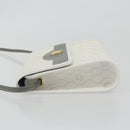 Christian Dior Honeycomb Canvas Shoulder Bag PVC White Gold Auth 195565-5