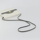 Christian Dior Honeycomb Canvas Shoulder Bag PVC White Gold Auth 195565-7