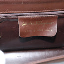 Salvatore Ferragamo Chain Shoulder Bag Leather Dark Brown Gold Auth 195566-12