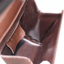 Salvatore Ferragamo Chain Shoulder Bag Leather Dark Brown Gold Auth 195566-17