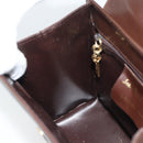Salvatore Ferragamo Chain Shoulder Bag Leather Dark Brown Gold Auth 195566-18