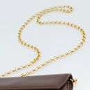 Salvatore Ferragamo Chain Shoulder Bag Leather Dark Brown Gold Auth 195566-8