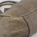 PRADA Hand Bag Vittero Dino Leather Brown Silver Auth 195567A-14