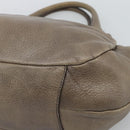 PRADA Hand Bag Vittero Dino Leather Brown Silver Auth 195567A-15