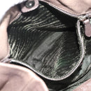 PRADA Hand Bag Vittero Dino Leather Brown Silver Auth 195567A-22