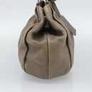 PRADA Hand Bag Vittero Dino Leather Brown Silver Auth 195567A-3