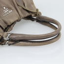 PRADA Hand Bag Vittero Dino Leather Brown Silver Auth 195567A-7