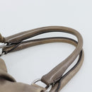 PRADA Hand Bag Vittero Dino Leather Brown Silver Auth 195567A-8