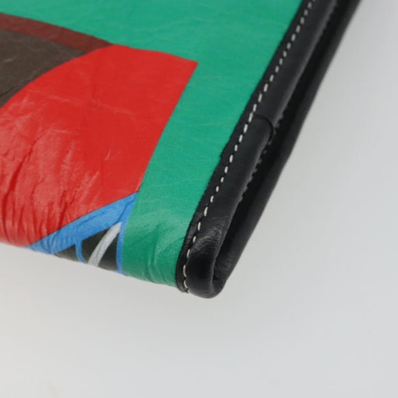 BALENCIAGA Clutch Bag Leather Green Silver 476046 Auth 195575A
