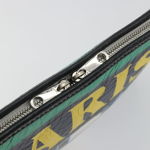 BALENCIAGA Clutch Bag Leather Green Silver 476046 Auth 195575A