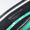 BALENCIAGA Clutch Bag Leather Green Silver 476046 Auth 195575A-13
