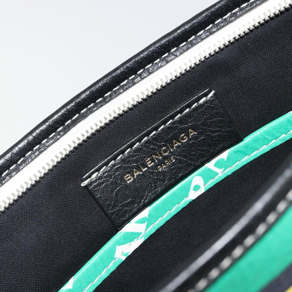 BALENCIAGA Clutch Bag Leather Green Silver 476046 Auth 195575A