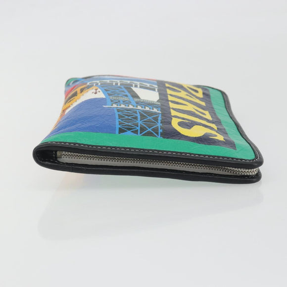 BALENCIAGA Clutch Bag Leather Green Silver 476046 Auth 195575A