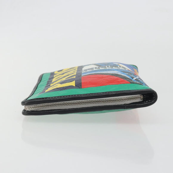 BALENCIAGA Clutch Bag Leather Green Silver 476046 Auth 195575A