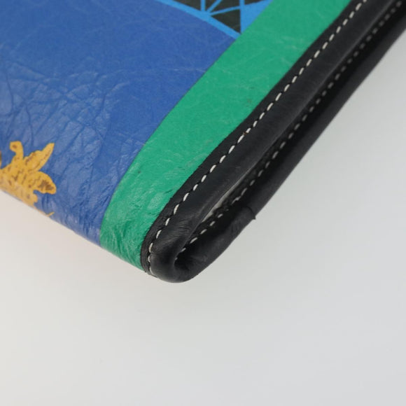 BALENCIAGA Clutch Bag Leather Green Silver 476046 Auth 195575A