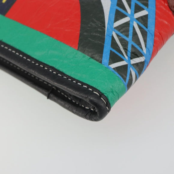 BALENCIAGA Clutch Bag Leather Green Silver 476046 Auth 195575A