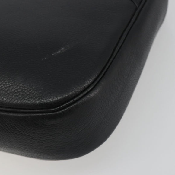 Christian Dior Tote Bag Leather Black Gold Auth 195576A