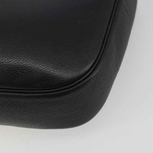 Christian Dior Tote Bag Leather Black Gold Auth 195576A