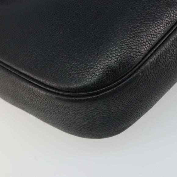 Christian Dior Tote Bag Leather Black Gold Auth 195576A