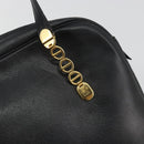 Christian Dior Tote Bag Leather Black Gold Auth 195576A-17