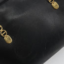 Christian Dior Tote Bag Leather Black Gold Auth 195576A-10