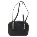Christian Dior Tote Bag Leather Black Gold Auth 195576A-2