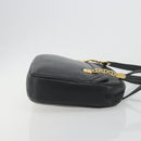 Christian Dior Tote Bag Leather Black Gold Auth 195576A-3