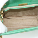 TIFFANY&Co. Chain Shoulder Bag Suede Green Gold Auth 195577-11