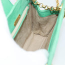 TIFFANY&Co. Chain Shoulder Bag Suede Green Gold Auth 195577-18
