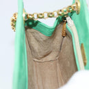 TIFFANY&Co. Chain Shoulder Bag Suede Green Gold Auth 195577-19