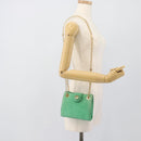 TIFFANY&Co. Chain Shoulder Bag Suede Green Gold Auth 195577-22