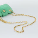 TIFFANY&Co. Chain Shoulder Bag Suede Green Gold Auth 195577-7