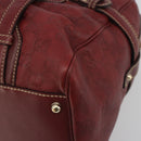 GUCCI GG Canvas Guccissima Boston Bag Leather Red Gold 163290 Auth 195581A-9