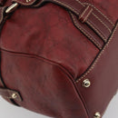 GUCCI GG Canvas Guccissima Boston Bag Leather Red Gold 163290 Auth 195581A-16