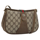 GUCCI GG Supreme Web Sherry Line Bag PVC Beige Gold 116 02 024 Auth 195582-1