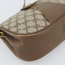 GUCCI GG Supreme Web Sherry Line Bag PVC Beige Gold 116 02 024 Auth 195582-11