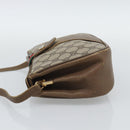 GUCCI GG Supreme Web Sherry Line Bag PVC Beige Gold 116 02 024 Auth 195582-4