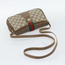 GUCCI GG Supreme Web Sherry Line Bag PVC Beige Gold 116 02 024 Auth 195582-7