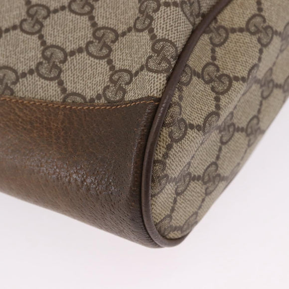 GUCCI GG Supreme Web Sherry Line Bag PVC Beige Gold 41 02 034 Auth 195583
