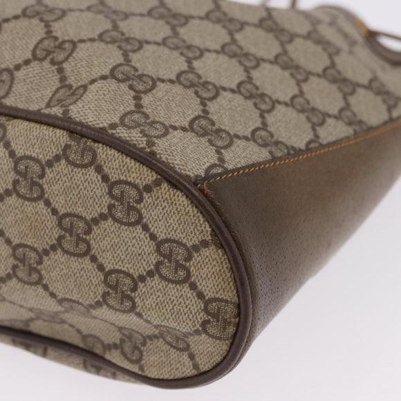 GUCCI GG Supreme Web Sherry Line Bag PVC Beige Gold 41 02 034 Auth 195583