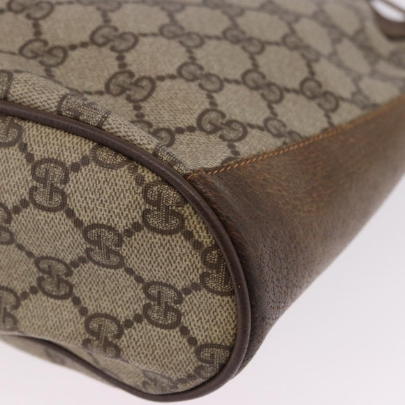 GUCCI GG Supreme Web Sherry Line Bag PVC Beige Gold 41 02 034 Auth 195583