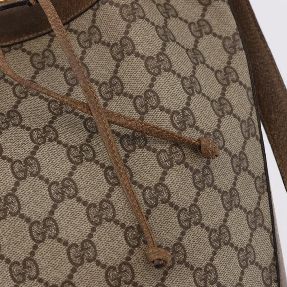 GUCCI GG Supreme Web Sherry Line Bag PVC Beige Gold 41 02 034 Auth 195583