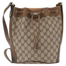 GUCCI GG Supreme Web Sherry Line Bag PVC Beige Gold 41 02 034 Auth 195583-2