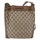 GUCCI GG Supreme Web Sherry Line Bag PVC Beige Gold 41 02 034 Auth 195583-3