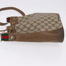 GUCCI GG Supreme Web Sherry Line Bag PVC Beige Gold 41 02 034 Auth 195583-5