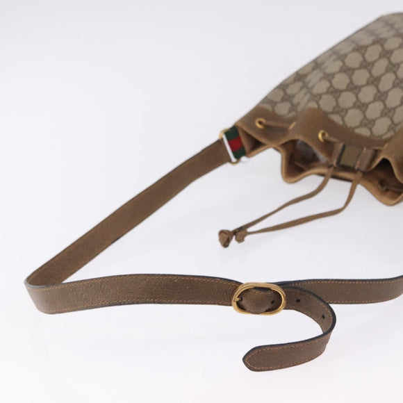 GUCCI GG Supreme Web Sherry Line Bag PVC Beige Gold 41 02 034 Auth 195583